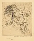 Konrad Srzednicki, Dzieciątko w żłobku, sucha igła, papier, 14