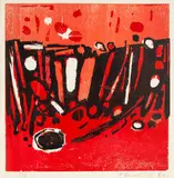 Tadeusz Dominiku, Bez tytułu (z teki Konfrontacje), 1960, 1960, drzeworyt, papier