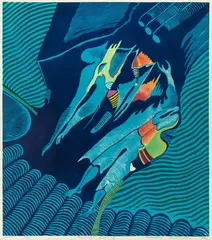 Czesław Wiącek, S.O.S., 1977, 1977, linoryt barwny, papier