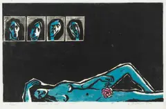 Stefania Dretler-Flin, Róża, 1975, 1975, drzeworyt, papier