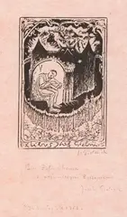 Ex libris Józefa Gielniaka, 1968 by Józef Gielniak, 1968, linoryt, papier, 13, sold Apr 2026