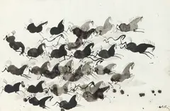 Tabun, 2011 by Józef Wilkoń, 2011, tusz, papier, 31, sold Apr 2026