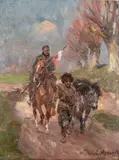 Wojciech Kossak, Ułan prowadzi bolszewika, 1920 r.