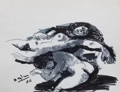 Henryk Hayden, Akty, 1970 r., 1970, flamaster, papier