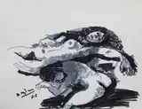 Henryk Hayden, Akty, 1970 r., 1970, flamaster, papier