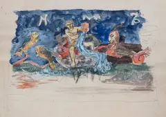 Henryk Hayden, Znaki zodiaku, akwarela, ołówek