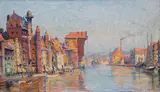 Teodor Urtnowski, Gdańsk. Długie Pobrzeże, olej, sklejka