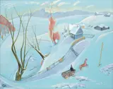 Zamarznięte jezioro, 1997 r. by Czesław Tumielewicz, 1997, olej, płótno, sold Mar 2026