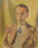 Ludwig Klimek, Autoportret, 1943, 1943, olej, tektura