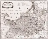 Matthäus Merian, Prussiae Nova Tabula, Mapa Prus, Frankfurt n. Menem, 1652 miedzioryt