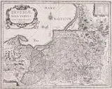 Willem Janszoon Blaeu, Prussiae Nova Tabula Auctore Gasparo Henneberg Erlichensi, Mapa Prus, Amsterdam, po 1655 miedzioryt