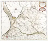 Joannes Janssonius, Tractuum Borussiae circa Gedanum et Elbingam…, Mapa Żuław Wiślanych według Olofa Hanssona Svarta, stan pierwszy, 1641 r. Mapa opracowana do celów wojskowych jesienią 1626 r., po zajęciu Żuław Wiślanych przez wojska szwedzkie. Przedstawia ujścia Wi