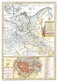 Emanuel Bowen, A new & accurate map of the north east of Germany…/A plan of the city of Breslaw capital of Silesia, Mapa wschodnich Niemiec i zachodniej Polski oraz plan Wrocławia, Londyn, 1747 miedzioryt kolorowany, 33