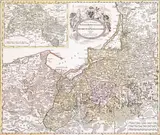 Spadkobiercy Homanna, Tabula Geographica, Totam Borussiam ut et Districtum Notecensem…, Mapa Królestwa Prus, Norymberga, 1772 miedzioryt kolorowany w epoce, 51