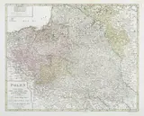 Johann Walch, Polen nach seiner ersten und letzten, Mapa ziem Rzeczpospolitej, stan trzeci, Augsburg, 1796 miedzioryt kolorowany w epoce