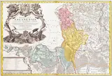 Principatus Silesiae Saganensis in suos circulos… by Mattheus von Schubarth Johann Wolfgang Wieland, Mapa Dolnego Śląska, Spadkobiercy Homanna, Norymberga, 1736 miedzioryt kolorowany w epoce, 58, sold Jan 2026