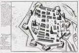 Gabriel Bodenehr, Zamoscium oder Zamosc, Widok Zamościa z lotu ptaka, Augsburg, po 1731 miedzioryt