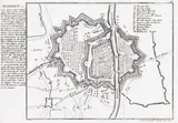 Gabriel Bodenehr, Elbingen…, Plan miasta i umocnień Elbląga, pochodząca z „Force d’Europe…“, Augsburg, ok. 1720 miedzioryt, 18