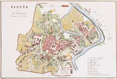 Tadeusz Mostowski, Pianta di Cracovia, Plan Wolnego Miasta Krakowa w obrębie okopów, wyd. Giuseppe Carini, Florencja, 1831 miedzioryt kolorowany, 34