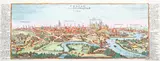 Gabriel Bodenehr, Cracau die Fürnehmbste Haupt Stadt in Polen, Panorama Krakowa, Augsburg, ok. 1720 miedzioryt kolorowany (odbitka z dwóch płyty), 17