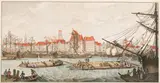 J.F. Schuster, Gdańsk, Widok Gdańska według rysunku Friedricha Lohrmanna, 1770 miedzioryt kolorowany, 35