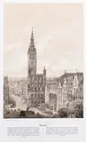 Napoleon Orda, Gdańsk, Widok ratusza w Gdańsku, wyd. Zakład Litograficzny Maksymiliana Fajansa, Warszawa, 1882-1883 litografia tonowana