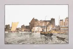 Hubert Clerget, Stettin, Widok Szczecina, 1885 drzeworyt kolorowany, wym. widoku 14