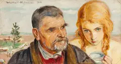 Wlastimil Hofman, Starość i młodość, olej, tektura