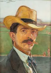 Wlastimil Hofman, Autoportret, olej, deska, 48