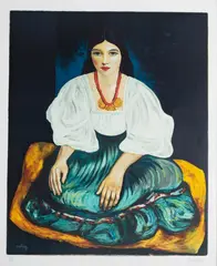 Moïse Kisling, Cyganka, litografia barwna, papier
