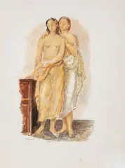 Wacław Borowski, Scena antyczna, akwarela, gwasz, papier