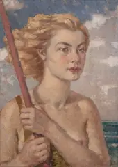 Albert Lipczyński, Portret kobiety, olej, płyta