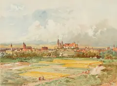 Stanisław Tondos, Trzy prace z cyklu Klejnoty miasta Krakowa, 1886 r., 1886, chromolitografia, papier