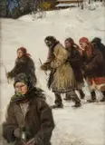 Teodor Axentowicz, Święto Jordanu, olej, tektura
