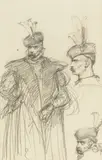 Jan Matejko, Szkice szlachcica, ołówek, papier, 20