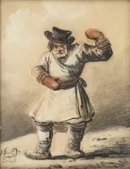 Aleksander Orłowski, Chłop rosyjski, 1809 r., 1809, pastel, papier, 22
