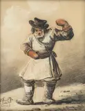 Aleksander Orłowski, Chłop rosyjski, 1809 r., 1809, pastel, papier, 22
