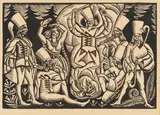 Władysław Skoczylas, Taniec zbójników I, 1919 r., 1919, drzeworyt, papier, 20