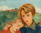 Wlastimil Hofman, Para dzieci na tle Kopca Kościuszki, 1923 r.