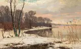 Michał Gorstkin-Wywiórski, W zimowej poświacie, ok. 1900 r., 1900, olej, płótno