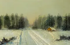 Wiktor Korecki, Chata pod lasem, olej, płótno