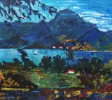 Jan Szancenbach, Pejzaż znad jeziora Annecy, 1986