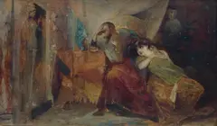 Maurycy Gottlieb, Zygmunt August i Barbara Giżanka, ok. 1874 r., 1874, olej, płótno dublowane, 37