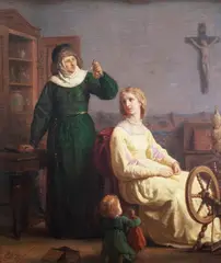 Wojciech Gerson, W świetlicy, 1871 r., 1871, olej, płótno dublowane, 45