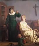 Wojciech Gerson, W świetlicy, 1871 r., 1871, olej, płótno dublowane, 45
