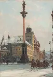 Kolumna Zygmunta by Władysław Chmieliński, olej, płótno, sold Nov 2025
