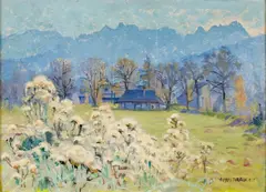 Alfred Terlecki, Osty Zakopane, 1958 r., 1958, olej, tektura, 33