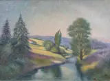 Jakub Markiel, Nad rzeką, olej, płótno