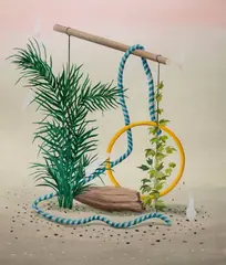 Joanna Mlącka, Martwa natura z obręczą, 2021, 2021, olej, płótno