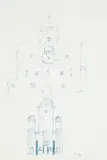 Projekt cerkwi (rysunek dwustronny) by Jerzy Nowosielski, tusz, papier, sold Nov 2025